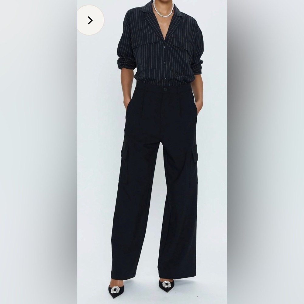 pistola Black Wide-Leg Cargo Trousers